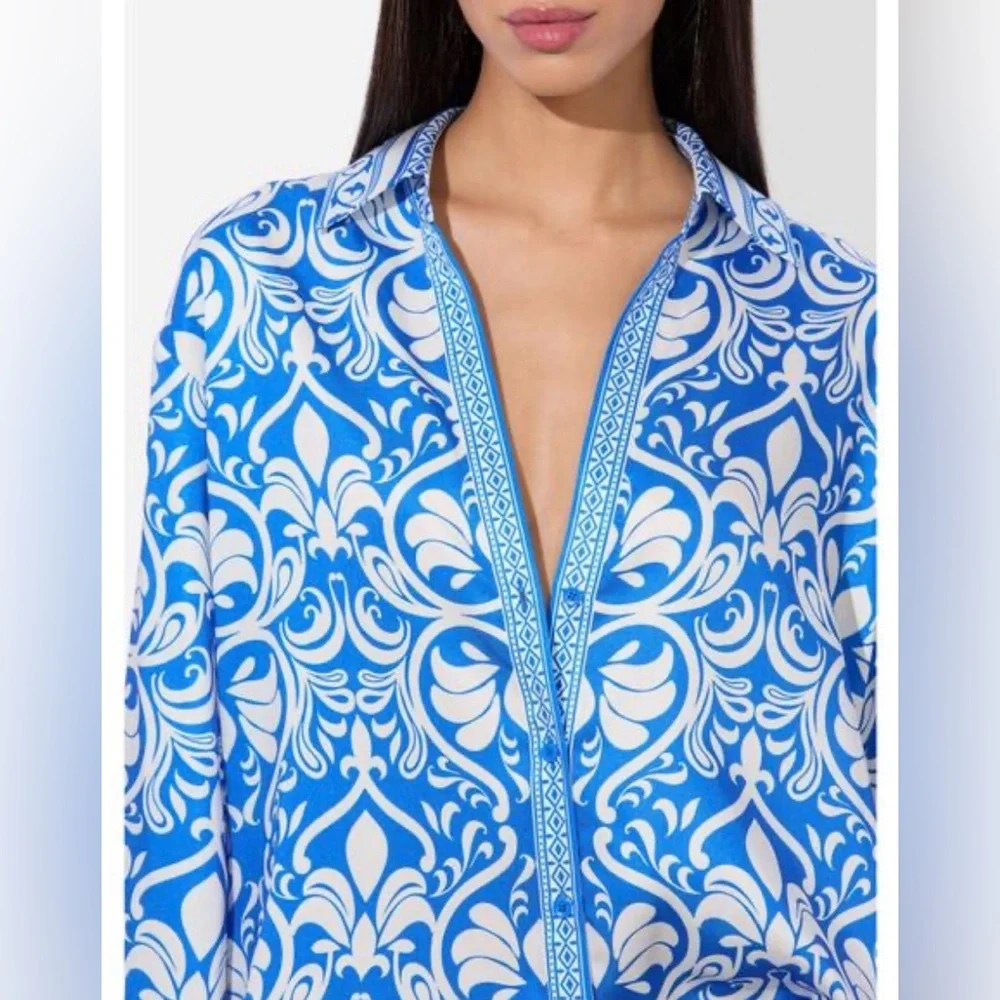 NWT GORGEOUS ALICE + OLIVIA KIVA button up Shirt -Size S - Picture 6 of 9